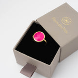 Ring Coco Hot Pink Chalcedon - Fleurs des Prés