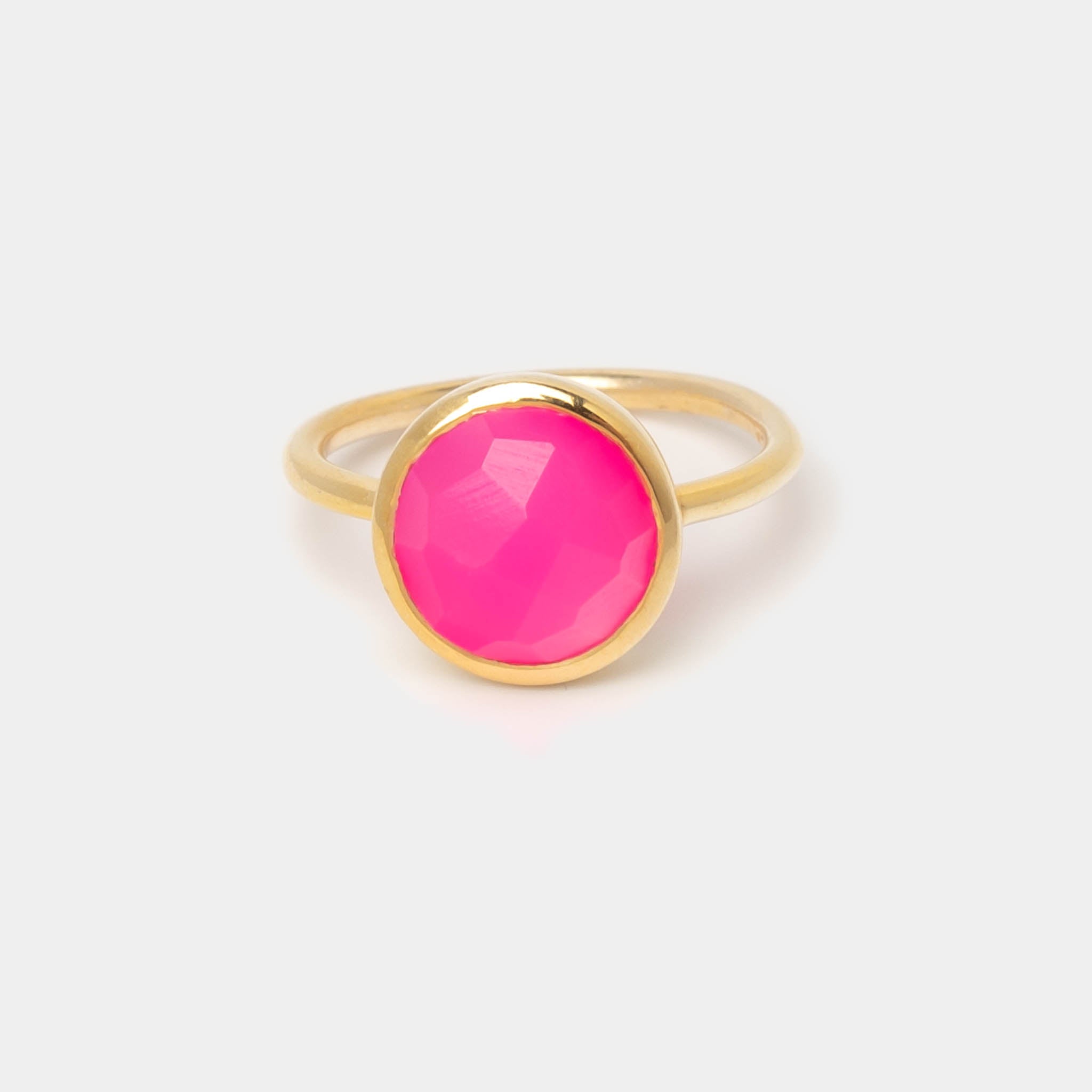 Ring Coco Hot Pink Chalcedon - Fleurs des Prés
