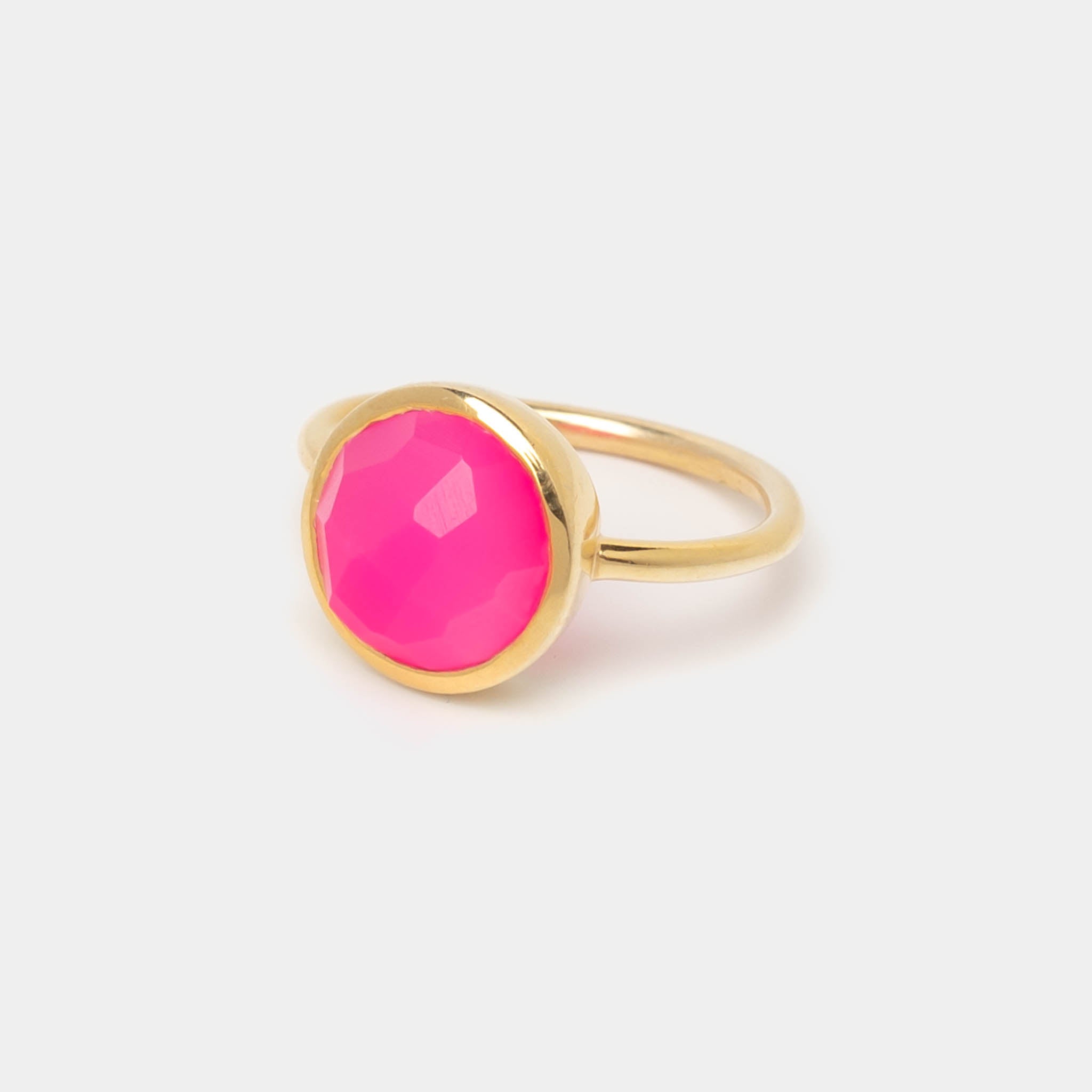 Ring Coco Hot Pink Chalcedon - Fleurs des Prés Jewelry