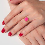 Ring Coco Hot Pink Chalcedon - Fleurs des Prés