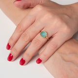 Ring Coco Sea Blue Chalcedon - Fleurs des Prés Jewelry
