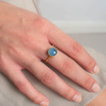 Ring Eloise Light Blue Chalcedony - Fleurs des Prés Jewelry