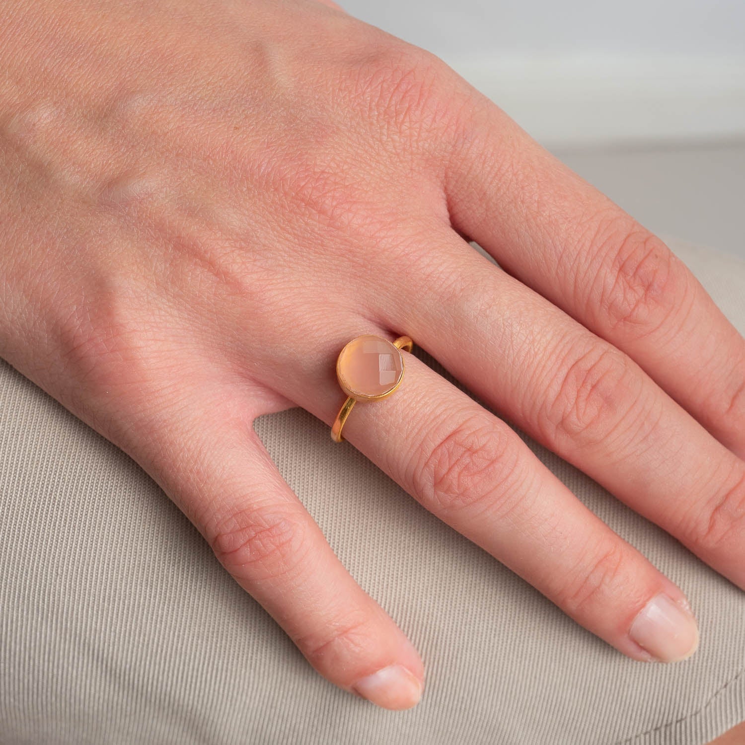 Ring Eloise Pink Chalcedony - Fleurs des Prés