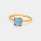 Ring Milou Light Blue Chalcedony - Fleurs des Prés Jewelry