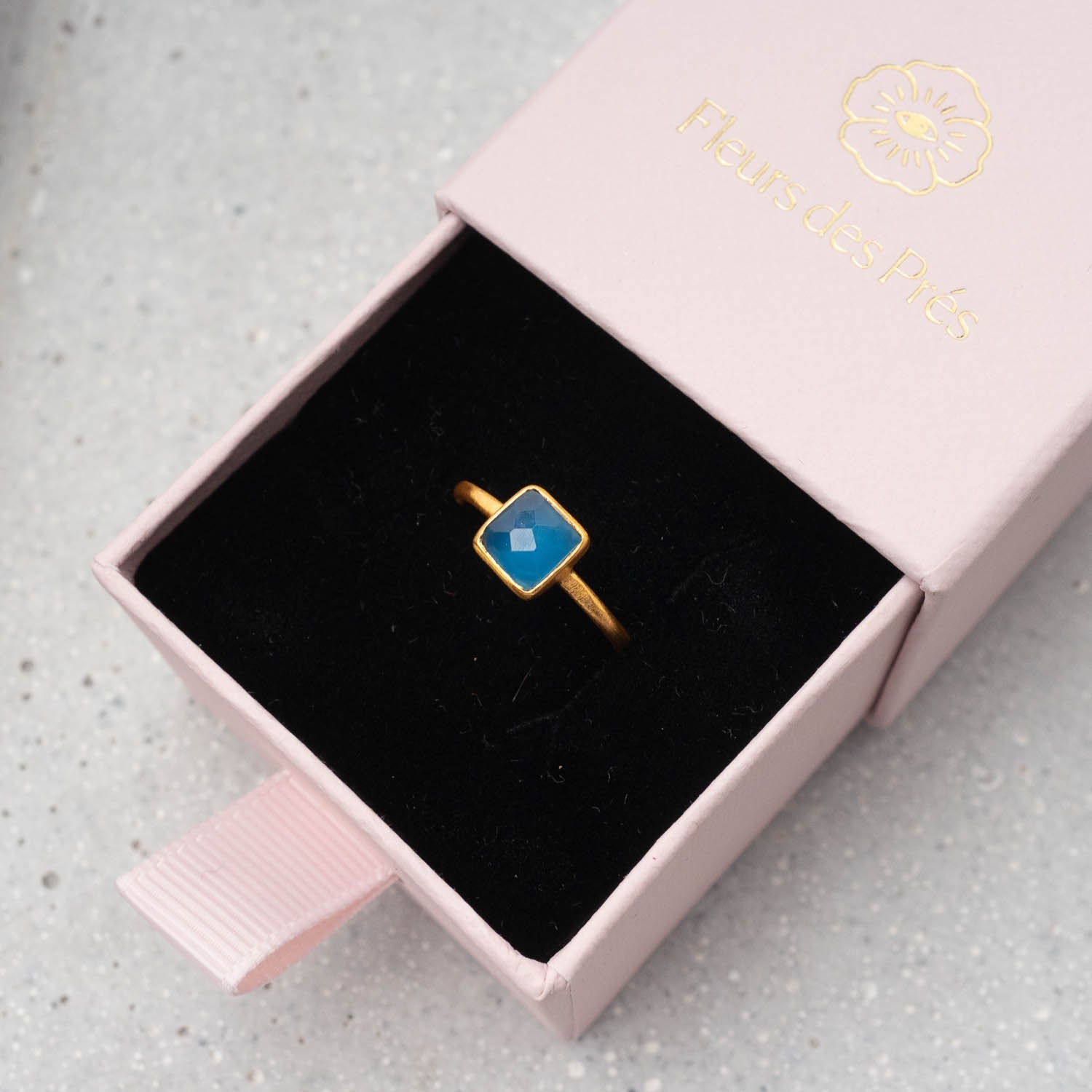 Ring Milou Light Blue Chalcedony - Fleurs des Prés
